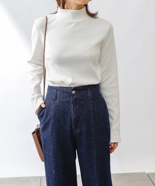 COLONY 2139（コロニートゥーワンスリーナイン）の「ギザコットンリブハイネック長袖Tシャツ/ロンT（Tシャツ/カットソー・レディース・ホワイト/ブラック/グリーン・SMALL/MEDIUM/LARGE）」の16枚目の写真