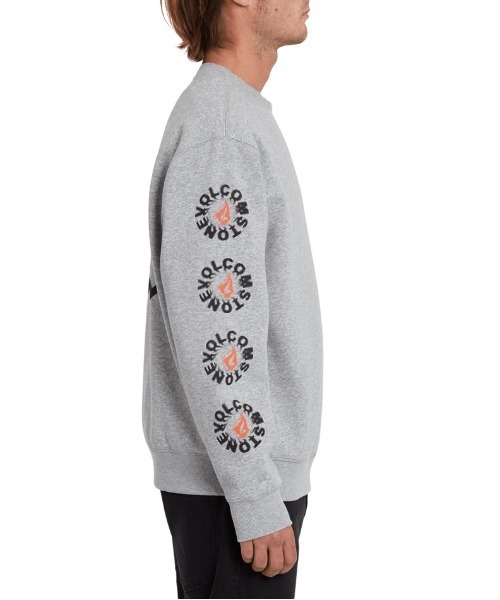 VOLCOM（ボルコム）の「CATCH 91 CREW FLEECE（スウェット・メンズ・グレー/グリーン系・LARGE/SMALL/MEDIUM/X-LARGE）」の10枚目の写真