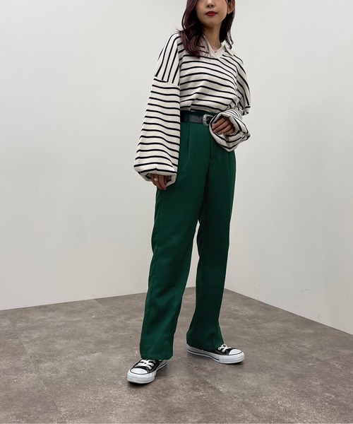 apres jour mignon(アプレジュールミニョン)の「ボーダーポロニット【ZOZOTOWN限定アイテム】(ニット/セーター・レディース・ネイビー/ボルドー/グリーン・X-LARGE/フリー)」の18枚目の写真