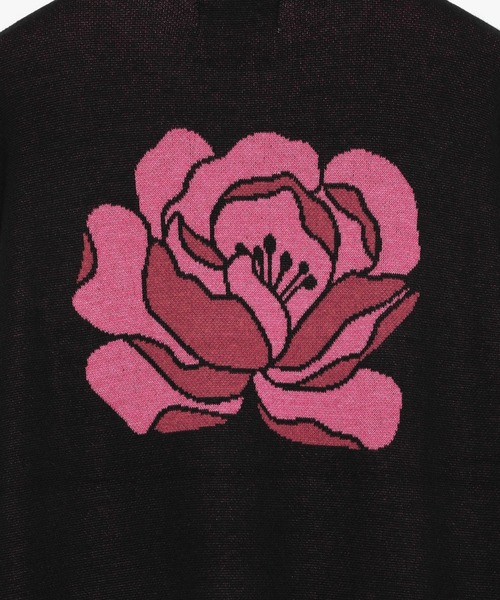 VANQUISH（ヴァンキッシュ）の「Blossom flower KNIT　＊（ニット/セーター・メンズ・ブラック/カーキ・M/L）」の3枚目の写真