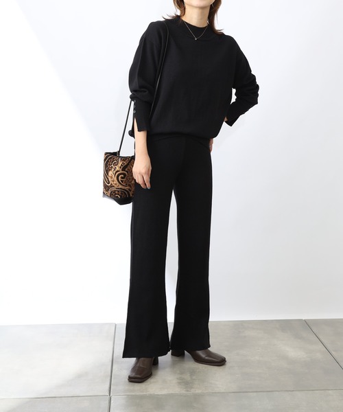 COLONY 2139(コロニートゥーワンスリーナイン)の「リサイクルポリリブニットパンツ(セットアップ可)(その他パンツ・レディース・ブラック/グリーン/グレイッシュベージュ・MEDIUM/LARGE)」の10枚目の写真