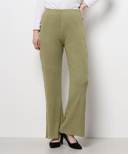 COLONY 2139(コロニートゥーワンスリーナイン)の「リサイクルポリリブニットパンツ(セットアップ可)(その他パンツ・レディース・ブラック/グリーン/グレイッシュベージュ・MEDIUM/LARGE)」の9枚目の写真