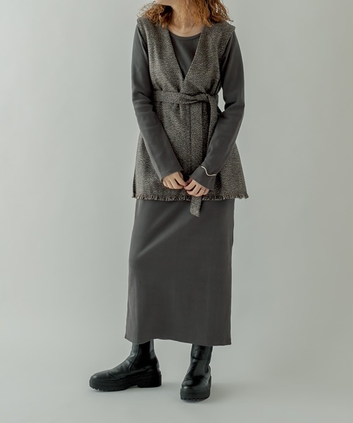 フリンジベストワンピースSET（ワンピース）｜mystic（ミスティック