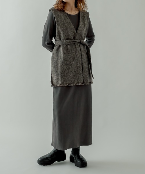 mystic（ミスティック）の「フリンジベストワンピースSET（ワンピース・レディース・ブラック/ブラウン/ベージュ・FREE）」の6枚目の写真