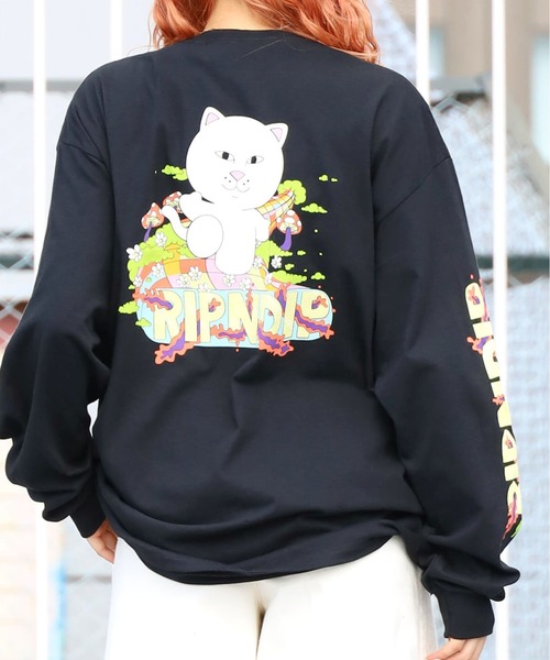 RIPNDIP(リップンディップ)の「RIPNDIP/リップンディップ Day Tripper Long Sleeve Tee ロンT バックデザイン イラスト(Tシャツ/カットソー・メンズ・ブラック・L/XL/M)」の7枚目の写真