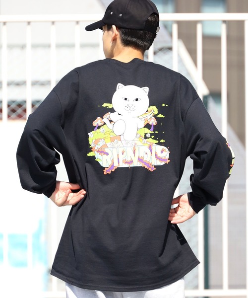 RIPNDIP(リップンディップ)の「RIPNDIP/リップンディップ Day Tripper Long Sleeve Tee ロンT バックデザイン イラスト(Tシャツ/カットソー・メンズ・ブラック・L/XL/M)」の5枚目の写真