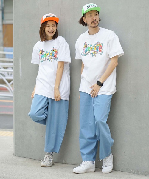 THRASHER(スラッシャー)の「ELLIPSE LOGO TRUCKER MESH CAP/スラッシャーネオンカラーキャップ(キャップ・メンズ・グリーン/オレンジ・FREE)」の3枚目の写真