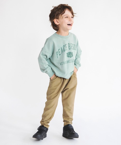 BRANSHES(ブランシェス)の「【やわらか・あったか】イージー&イージーテーパードパンツ(スウェットパンツ・キッズ・ベージュ/ブラック/ブルー/ブラウン・90/100/150/120/130/110/140)」の22枚目の写真