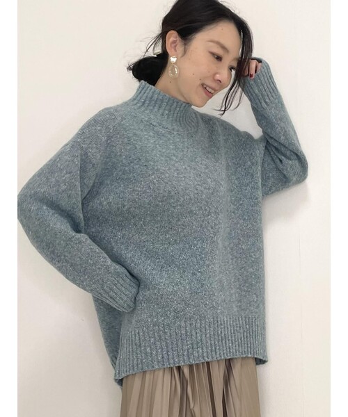 DRESKIP（ドレスキップ）の「◆ふわふわハイネックゆったりニット（ニット/セーター・レディース・ダークブラウン/グレー系その他/ライトベージュ/グリーン系/ライトグレー/ピンク系・02/03/04）」の5枚目の写真