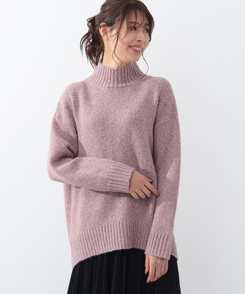 DRESKIP（ドレスキップ）の「◆ふわふわハイネックゆったりニット（ニット/セーター・レディース・ダークブラウン/グレー系その他/ライトベージュ/グリーン系/ライトグレー/ピンク系・02/03/04）」の6枚目の写真