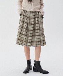 FEKETE WRAPPING CHECK HALF PANTS
