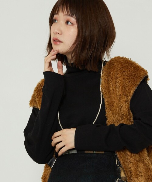 FREAK'S STORE（フリークスストア）の「フライスカットタートル（Tシャツ/カットソー・レディース・ホワイト/ブラック/レッド/マスタード・ﾌﾘ-）」の18枚目の写真