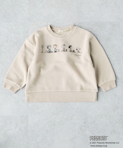 koe(コエ)の「PEANUTS スヌーピー裏起毛プルオーバー*(スウェット・キッズ・ピンク/ブルー/グレー/オフホワイト/ベージュ/グリーン/ブラウン/ネイビー/ミント/サックスブルー/チャコールグレー/ホワイト・100/110/120/130)」の6枚目の写真
