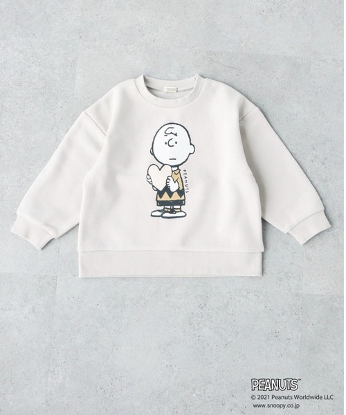 koe(コエ)の「PEANUTS スヌーピー裏起毛プルオーバー*(スウェット・キッズ・ピンク/ブルー/グレー/オフホワイト/ベージュ/グリーン/ブラウン/ネイビー/ミント/サックスブルー/チャコールグレー/ホワイト・100/110/120/130)」の4枚目の写真