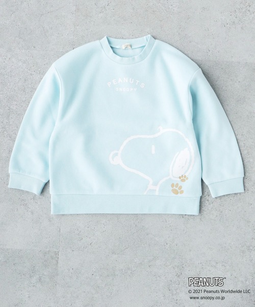 koe(コエ)の「PEANUTS スヌーピー裏起毛プルオーバー*(スウェット・キッズ・ピンク/ブルー/グレー/オフホワイト/ベージュ/グリーン/ブラウン/ネイビー/ミント/サックスブルー/チャコールグレー/ホワイト・100/110/120/130)」の10枚目の写真