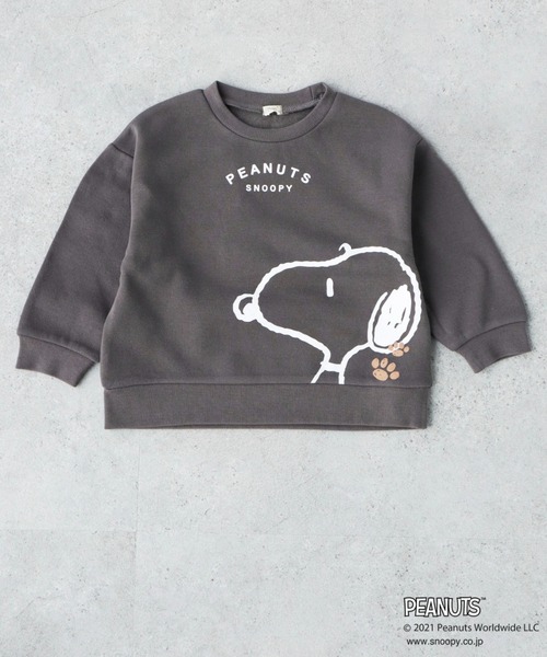 koe(コエ)の「PEANUTS スヌーピー裏起毛プルオーバー*(スウェット・キッズ・ピンク/ブルー/グレー/オフホワイト/ベージュ/グリーン/ブラウン/ネイビー/ミント/サックスブルー/チャコールグレー/ホワイト・100/110/120/130)」の3枚目の写真