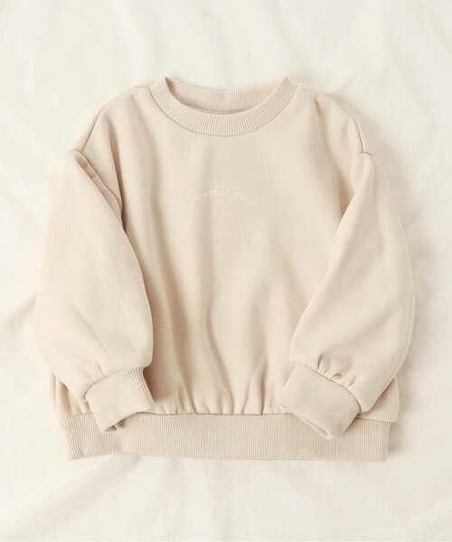 apres les cours（アプレレクール）の「【HAPPY PRICE】ぷちロゴ裏シャギートレーナー（スウェット・キッズ・ブルー/パープル/ブラウン/アイボリー/ピンク・100/140/110/120/80/90/130）」の2枚目の写真