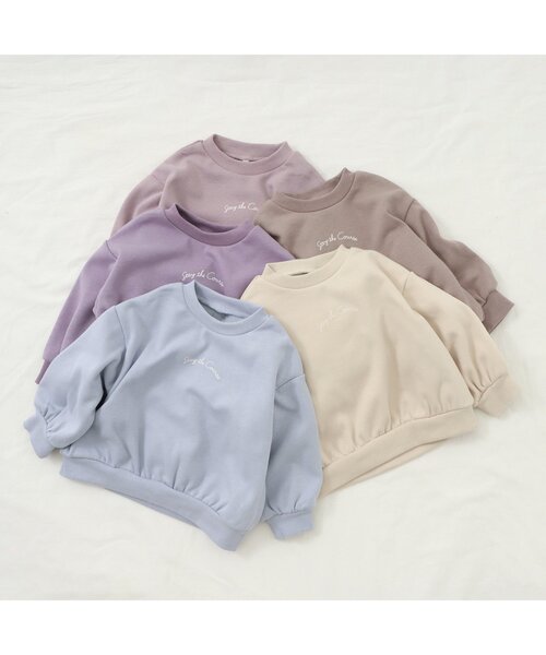 apres les cours（アプレレクール）の「【HAPPY PRICE】ぷちロゴ裏シャギートレーナー（スウェット・キッズ・ブルー/パープル/ブラウン/アイボリー/ピンク・100/140/110/120/80/90/130）」の9枚目の写真