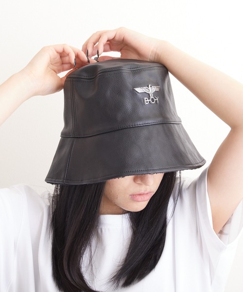 BOY LONDON（ボーイロンドン）の「【BOY LONDON】PU LEATHER BUCKET HAT（ハット・メンズ・ブラック・FREE）」の3枚目の写真