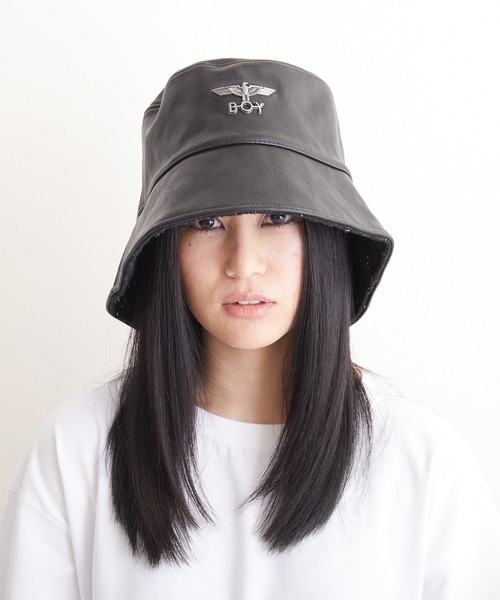BOY LONDON（ボーイロンドン）の「【BOY LONDON】PU LEATHER BUCKET HAT（ハット・メンズ・ブラック・FREE）」の4枚目の写真