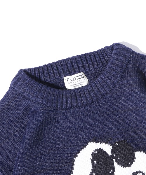 F.O.KIDS(エフオーキッズ)の「F.O.KIDS/エフオーキッズ PEANUTSコラボ 3柄ニット キャラクター スヌーピー 洗濯機OK(ニット/セーター・キッズ・ネイビー/カーキ/ベージュ・140/120)」の4枚目の写真