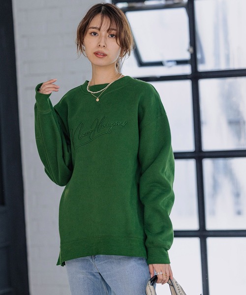 BAYFLOW（ベイフロー）の「ロゴクルースウェット（スウェット・レディース・ブルー/グリーン/アイボリー・FREE）」の13枚目の写真