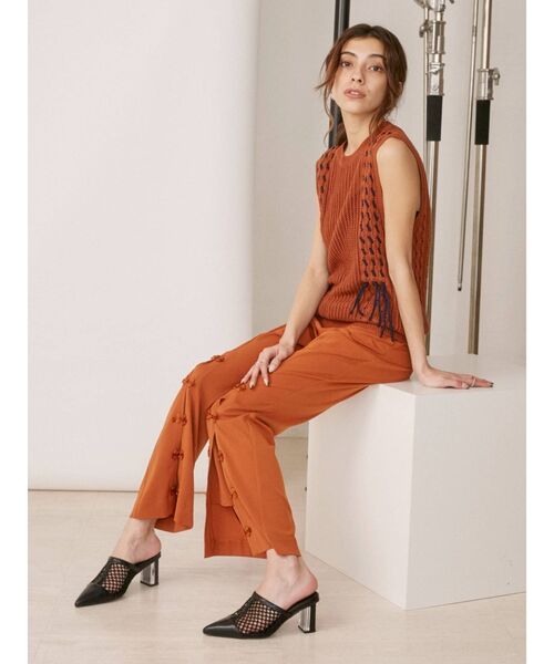 EVRIS（エヴリス）の「フロントボタンフレアパンツ（その他パンツ・レディース・オレンジ/ブラック/ミント・MEDIUM/SMALL）」の6枚目の写真