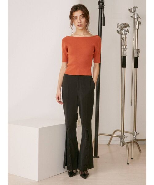 EVRIS（エヴリス）の「フロントボタンフレアパンツ（その他パンツ・レディース・オレンジ/ブラック/ミント・MEDIUM/SMALL）」の7枚目の写真