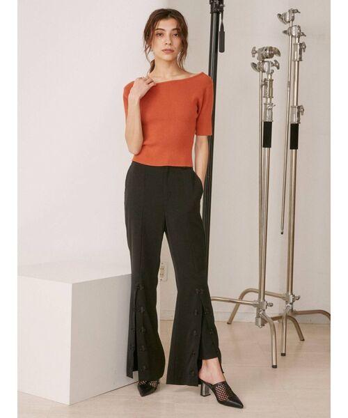 EVRIS（エヴリス）の「フロントボタンフレアパンツ（その他パンツ・レディース・オレンジ/ブラック/ミント・MEDIUM/SMALL）」の8枚目の写真