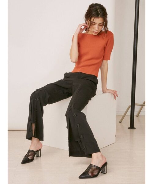 EVRIS（エヴリス）の「フロントボタンフレアパンツ（その他パンツ・レディース・オレンジ/ブラック/ミント・MEDIUM/SMALL）」の10枚目の写真