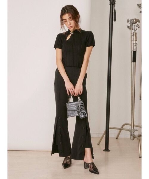 EVRIS（エヴリス）の「フロントボタンフレアパンツ（その他パンツ・レディース・オレンジ/ブラック/ミント・MEDIUM/SMALL）」の12枚目の写真