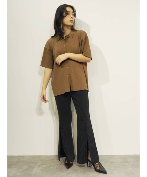 EVRIS（エヴリス）の「フロントボタンフレアパンツ（その他パンツ・レディース・オレンジ/ブラック/ミント・MEDIUM/SMALL）」の14枚目の写真