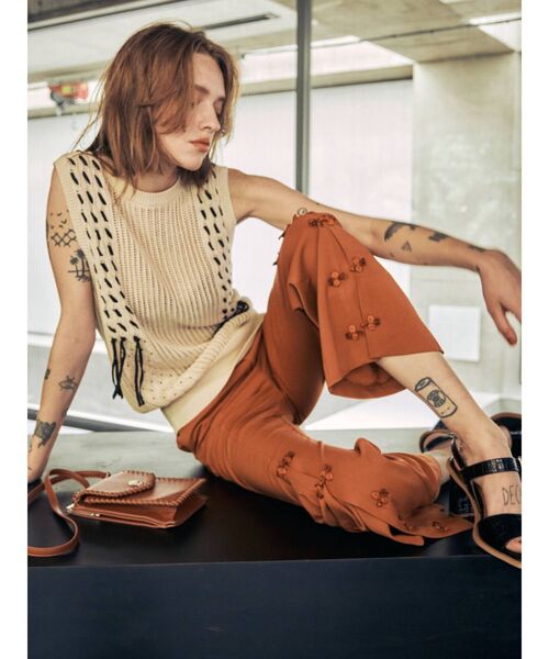 EVRIS（エヴリス）の「フロントボタンフレアパンツ（その他パンツ・レディース・オレンジ/ブラック/ミント・MEDIUM/SMALL）」の20枚目の写真