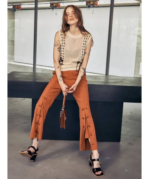EVRIS（エヴリス）の「フロントボタンフレアパンツ（その他パンツ・レディース・オレンジ/ブラック/ミント・MEDIUM/SMALL）」の19枚目の写真