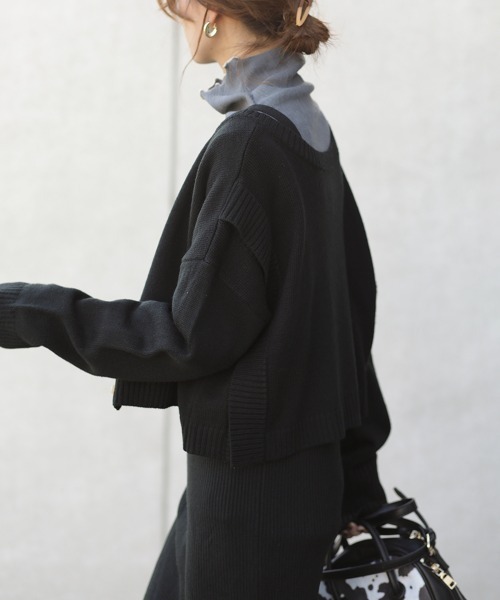 Bou Jeloud（ブージュルード）の「【WEB限定】前後2WAYカーデセットワンピース（ワンピース・レディース・ホワイト系その他/ブラック・FREE）」の4枚目の写真