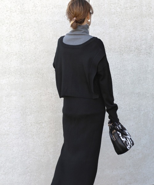 Bou Jeloud（ブージュルード）の「【WEB限定】前後2WAYカーデセットワンピース（ワンピース・レディース・ホワイト系その他/ブラック・FREE）」の5枚目の写真