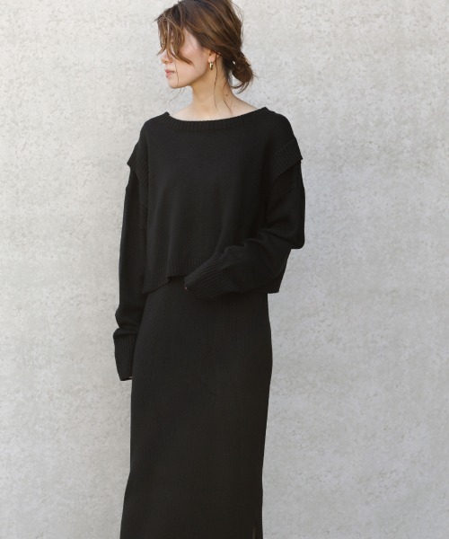 Bou Jeloud（ブージュルード）の「【WEB限定】前後2WAYカーデセットワンピース（ワンピース・レディース・ホワイト系その他/ブラック・FREE）」の7枚目の写真