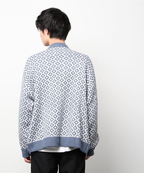 SITRY(シトリー)の「Balloon Sleeve Big silhouette Bird's eye pattern Knit Cardigan/バルーンスリーブ ビッグシルエット バーズアイ柄 ニット カーディガン/カーデ(カーディガン/ボレロ・メンズ・ベージュ/グレイッシュブルー/チャコールグレー・L/XL/M)」の5枚目の写真