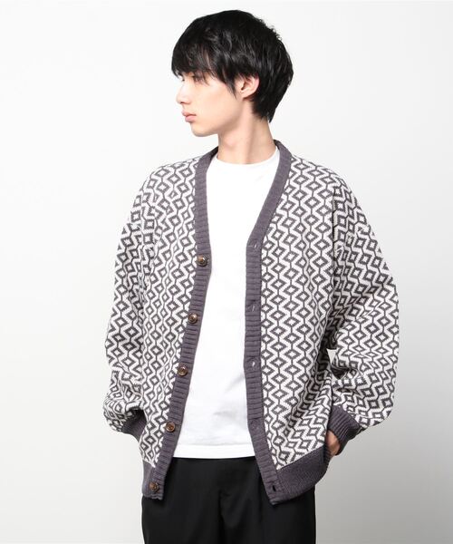 SITRY(シトリー)の「Balloon Sleeve Big silhouette Bird's eye pattern Knit Cardigan/バルーンスリーブ ビッグシルエット バーズアイ柄 ニット カーディガン/カーデ(カーディガン/ボレロ・メンズ・ベージュ/グレイッシュブルー/チャコールグレー・L/XL/M)」の14枚目の写真