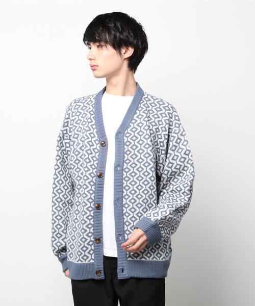 SITRY(シトリー)の「Balloon Sleeve Big silhouette Bird's eye pattern Knit Cardigan/バルーンスリーブ ビッグシルエット バーズアイ柄 ニット カーディガン/カーデ(カーディガン/ボレロ・メンズ・ベージュ/グレイッシュブルー/チャコールグレー・L/XL/M)」の16枚目の写真