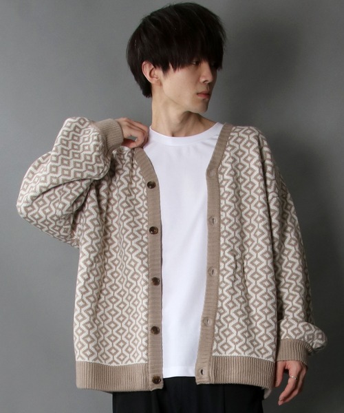 SITRY(シトリー)の「Balloon Sleeve Big silhouette Bird's eye pattern Knit Cardigan/バルーンスリーブ ビッグシルエット バーズアイ柄 ニット カーディガン/カーデ(カーディガン/ボレロ・メンズ・ベージュ/グレイッシュブルー/チャコールグレー・L/XL/M)」の19枚目の写真