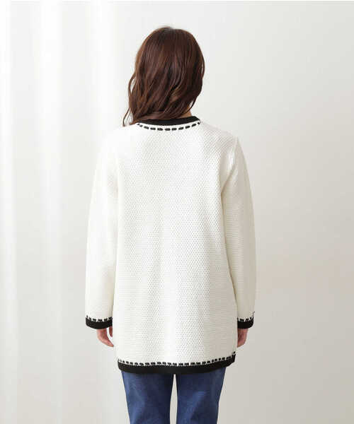 PROPORTION BODY DRESSING(プロポーションボディドレッシング)の「配色トリミングニットジャケット / 1212150902(テーラードジャケット・レディース・ホワイト/ブラック・SMALL/MEDIUM)」の22枚目の写真