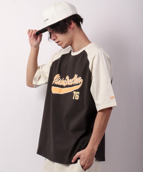 VISION STREET WEAR（ヴィジョンストリートウェア）の「VISION STREET WEAR　ラグランBIG半袖Teeシャツ（Tシャツ/カットソー・メンズ・ネイビー/チャコールグレー/グリーン・M/LL/L）」の10枚目の写真