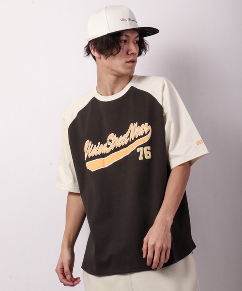 VISION STREET WEAR（ヴィジョンストリートウェア）の「VISION STREET WEAR　ラグランBIG半袖Teeシャツ（Tシャツ/カットソー・メンズ・ネイビー/チャコールグレー/グリーン・M/LL/L）」の9枚目の写真