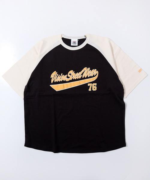 VISION STREET WEAR（ヴィジョンストリートウェア）の「VISION STREET WEAR　ラグランBIG半袖Teeシャツ（Tシャツ/カットソー・メンズ・ネイビー/チャコールグレー/グリーン・M/LL/L）」の4枚目の写真