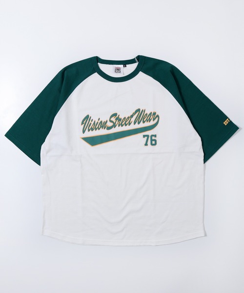 VISION STREET WEAR（ヴィジョンストリートウェア）の「VISION STREET WEAR　ラグランBIG半袖Teeシャツ（Tシャツ/カットソー・メンズ・ネイビー/チャコールグレー/グリーン・M/LL/L）」の18枚目の写真