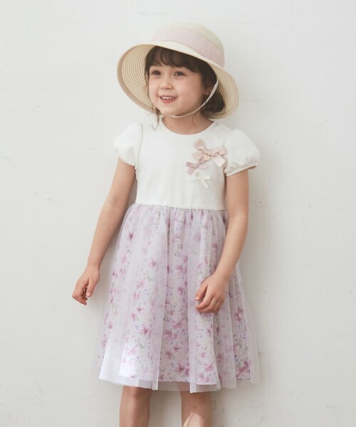 セール 花柄チュールドッキング ワンピース ワンピース Any Fam エニィファム のファッション通販 Zozotown