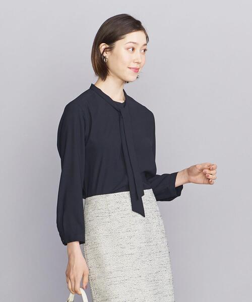 BEAUTY&YOUTH UNITED ARROWS（ビューティーアンドユースユナイテッドアローズ）の「BY ジョーゼット タイ ブラウス -ウォッシャブル-◆（シャツ/ブラウス・レディース・ネイビー/オフホワイト・FREE）」の18枚目の写真
