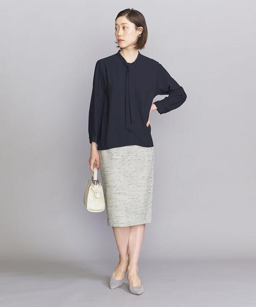 BEAUTY&YOUTH UNITED ARROWS（ビューティーアンドユースユナイテッドアローズ）の「BY ジョーゼット タイ ブラウス -ウォッシャブル-◆（シャツ/ブラウス・レディース・ネイビー/オフホワイト・FREE）」の16枚目の写真