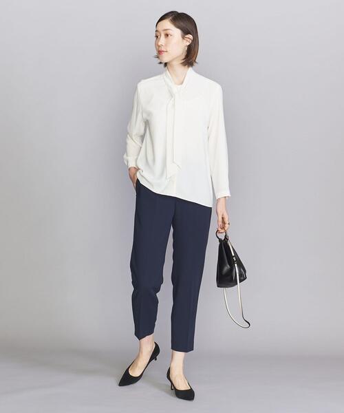 BEAUTY&YOUTH UNITED ARROWS（ビューティーアンドユースユナイテッドアローズ）の「BY ジョーゼット タイ ブラウス -ウォッシャブル-◆（シャツ/ブラウス・レディース・ネイビー/オフホワイト・FREE）」の13枚目の写真
